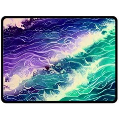 Pastel Hues Ocean Waves Fleece Blanket (large) by GardenOfOphir