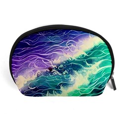 Pastel Hues Ocean Waves Accessory Pouch (large) by GardenOfOphir