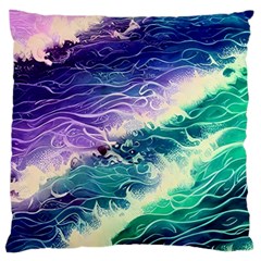 Pastel Hues Ocean Waves Standard Premium Plush Fleece Cushion Case (one Side) by GardenOfOphir