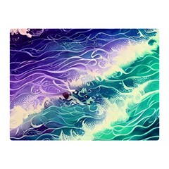 Pastel Hues Ocean Waves Premium Plush Fleece Blanket (mini) by GardenOfOphir