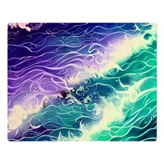 Pastel Hues Ocean Waves Premium Plush Fleece Blanket (large) by GardenOfOphir