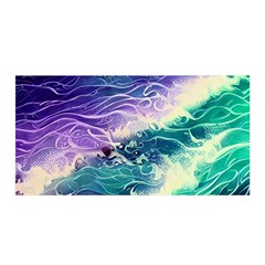 Pastel Hues Ocean Waves Satin Wrap 35  X 70  by GardenOfOphir