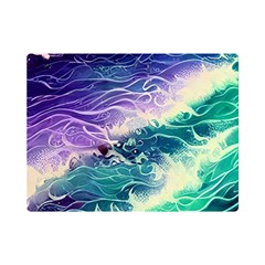 Pastel Hues Ocean Waves One Side Premium Plush Fleece Blanket (mini) by GardenOfOphir