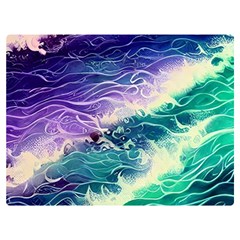 Pastel Hues Ocean Waves Premium Plush Fleece Blanket (extra Small) by GardenOfOphir