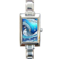 The Power Of The Ocean Rectangle Italian Charm Watch by GardenOfOphir