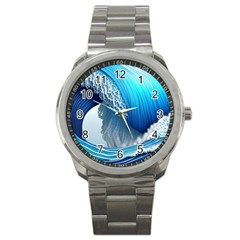 The Power Of The Ocean Sport Metal Watch by GardenOfOphir