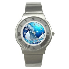 The Power Of The Ocean Stainless Steel Watch by GardenOfOphir