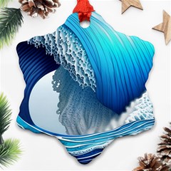 The Power Of The Ocean Snowflake Ornament (two Sides)