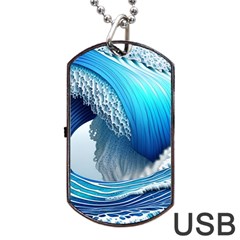 The Power Of The Ocean Dog Tag Usb Flash (two Sides) by GardenOfOphir