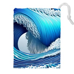 The Power Of The Ocean Drawstring Pouch (4xl) by GardenOfOphir