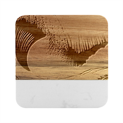 The Power Of The Ocean Marble Wood Coaster (square) by GardenOfOphir