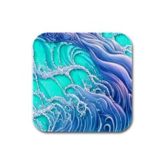 The Beauty Of Waves Rubber Square Coaster (4 Pack) by GardenOfOphir