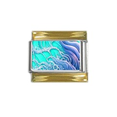 The Beauty Of Waves Gold Trim Italian Charm (9mm)