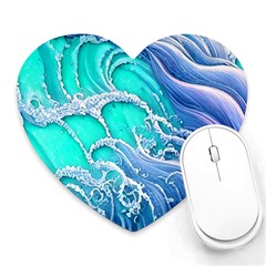 The Beauty Of Waves Heart Mousepad by GardenOfOphir