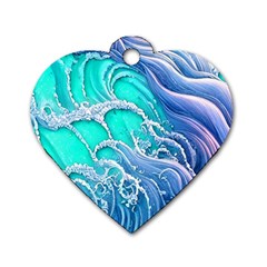 The Beauty Of Waves Dog Tag Heart (one Side) by GardenOfOphir