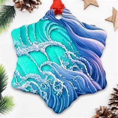 The Beauty Of Waves Snowflake Ornament (two Sides) by GardenOfOphir