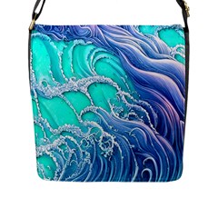 The Beauty Of Waves Flap Closure Messenger Bag (l) by GardenOfOphir