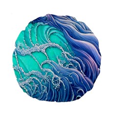 The Beauty Of Waves Standard 15  Premium Flano Round Cushions by GardenOfOphir