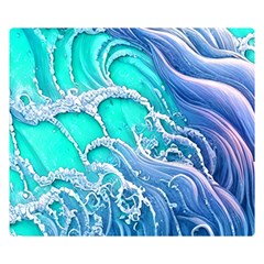 The Beauty Of Waves One Side Premium Plush Fleece Blanket (small)