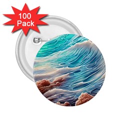 Waves Of The Ocean 2 25  Buttons (100 Pack)  by GardenOfOphir