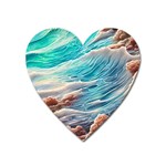 Waves Of The Ocean Heart Magnet Front