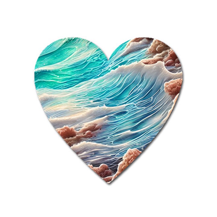 Waves Of The Ocean Heart Magnet