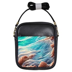 Waves Of The Ocean Girls Sling Bag by GardenOfOphir