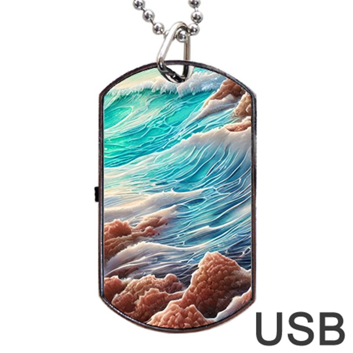 Waves Of The Ocean Dog Tag USB Flash (Two Sides)