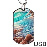 Waves Of The Ocean Dog Tag USB Flash (Two Sides) Back