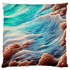 Waves Of The Ocean Standard Premium Plush Fleece Cushion Case (one Side) by GardenOfOphir