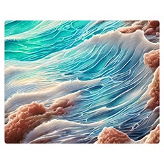 Waves Of The Ocean One Side Premium Plush Fleece Blanket (medium)