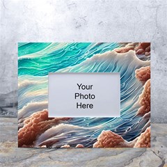 Waves Of The Ocean White Tabletop Photo Frame 4 x6  by GardenOfOphir