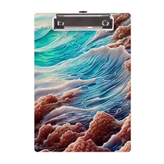 Waves Of The Ocean A5 Acrylic Clipboard by GardenOfOphir