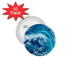 Abstract Blue Ocean Waves Iii 1 75  Buttons (10 Pack) by GardenOfOphir