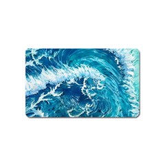 Abstract Blue Ocean Waves Iii Magnet (name Card) by GardenOfOphir