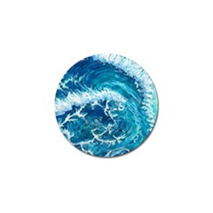 Abstract Blue Ocean Waves Iii Golf Ball Marker by GardenOfOphir