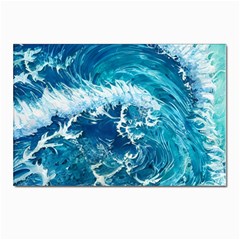 Abstract Blue Ocean Waves Iii Postcards 5  X 7  (pkg Of 10) by GardenOfOphir