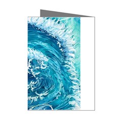 Abstract Blue Ocean Waves Iii Mini Greeting Cards (pkg Of 8) by GardenOfOphir