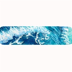 Abstract Blue Ocean Waves Iii Large Bar Mat by GardenOfOphir