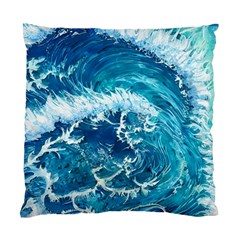 Abstract Blue Ocean Waves Iii Standard Cushion Case (two Sides) by GardenOfOphir