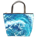 Abstract Blue Ocean Waves Iii Bucket Bag Front