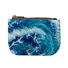 Abstract Blue Ocean Waves Iii Mini Coin Purse by GardenOfOphir