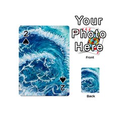 Abstract Blue Ocean Waves Iii Playing Cards 54 Designs (mini) by GardenOfOphir