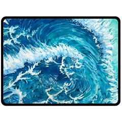 Abstract Blue Ocean Waves Iii Fleece Blanket (large) by GardenOfOphir