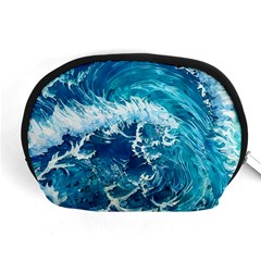 Abstract Blue Ocean Waves Iii Accessory Pouch (medium) by GardenOfOphir