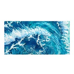 Abstract Blue Ocean Waves Iii Satin Wrap 35  X 70  by GardenOfOphir