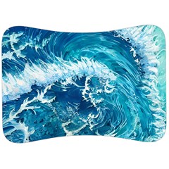 Abstract Blue Ocean Waves Iii Velour Seat Head Rest Cushion by GardenOfOphir