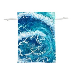 Abstract Blue Ocean Waves Iii Lightweight Drawstring Pouch (s) by GardenOfOphir