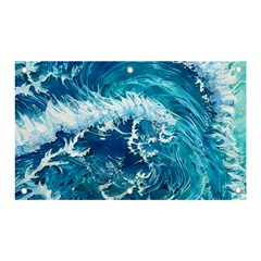 Abstract Blue Ocean Waves Iii Banner And Sign 5  X 3  by GardenOfOphir