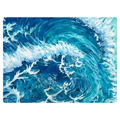 Abstract Blue Ocean Waves Iii Premium Plush Fleece Blanket (extra Small) by GardenOfOphir